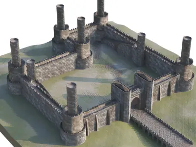 Lowpoly medival environment kitbash vol01 Low-poly 3D model