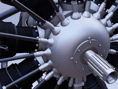 B M W 132A RADIAL AIRCRAFT ENGINE 3D model