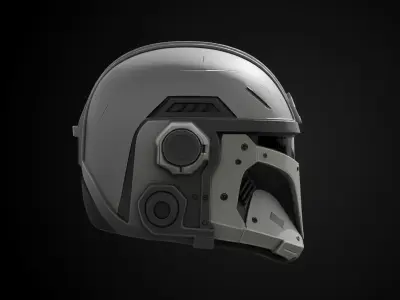Stylized Interstellar Bounty Hunter Helmet - Nebula Bounty 3D print model