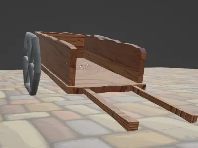 Wagon Low-poly 3D model