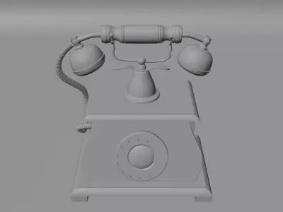 Antique phone  3D model