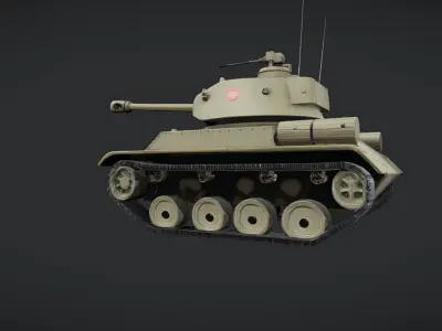 military tank on black background 3D model