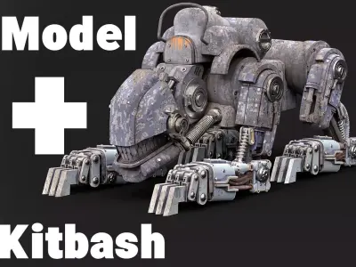 Sci-Fi Quadruped Robot 3D model