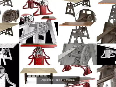 Adjustable Tables 3D Model Pack