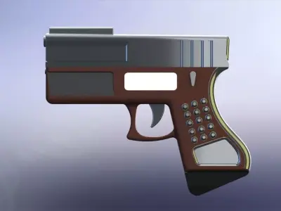 Conceptual gun 6 Low-poly 3D model