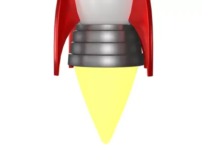 Cartoon Rocket Ship PBR Low-poly 3D model
