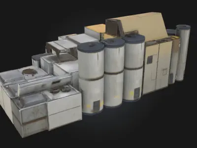 Industrial Junkyard  Chaotic Mechanical Graveyard 3D model