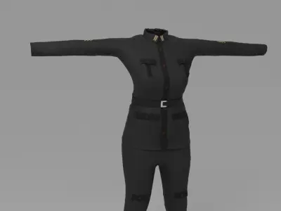 WW2 Soldier Woman Uniform Low-poly 3D model
