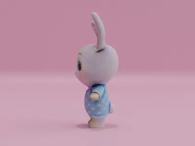 Rabbit Doll Children Free low-poly 3D model