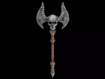 Skull Axe low poly Low-poly 3D model