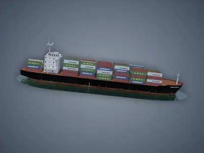 Cargo Ship Low-poly 3D model