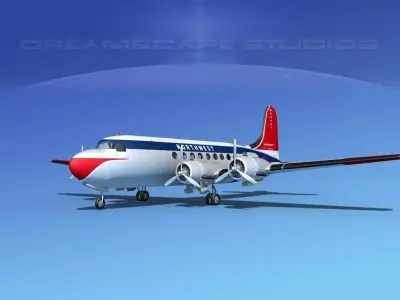 Douglas DC-4 Northwest Airlines 3D model