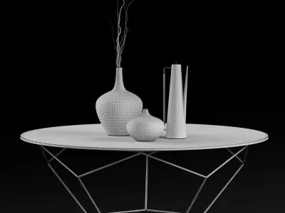 Western Elm Origami Table 30 inches 3D model