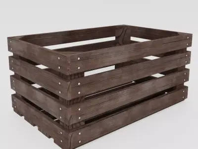 Wooden crate 02 3D model