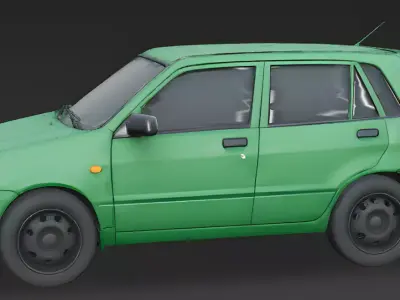 Green Compact SUV 3D Model 3d model Low-poly 3D model