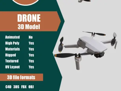 Drone DJI Mini 2 3D model