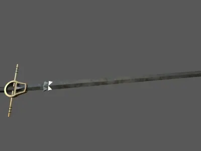 Two handed sword Low-poly 3D model