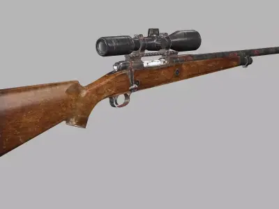Remington 700 Sniper Rifle Low-poly 3D Model Low-poly 3D model