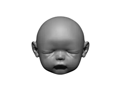 baby head statue 3D print model