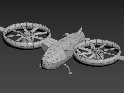 lowpoly gamemodel UAV Free low-poly 3D model