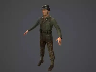 SS Soldier Low-poly 3D model