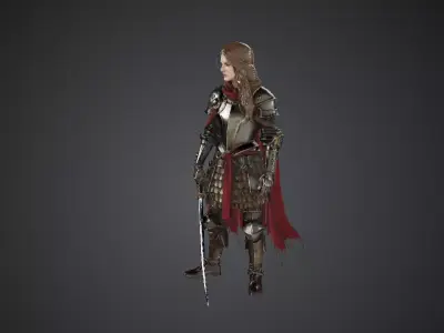 Medieval knight 3d model Low-poly 3D model