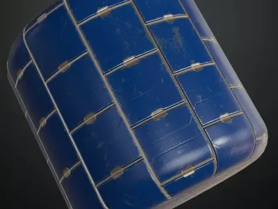 Blue Industrial Container Panel Metal Plate PBR Seamless Texture