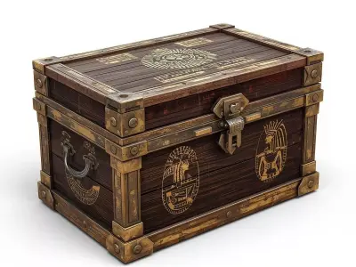 Ancient Egyptian Treasure Chest Low-poly 3D model buy