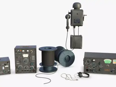 German bunker telecommunication WWII 3D Model Pack