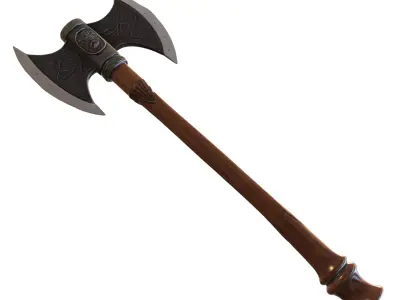 viking axe game reader Low-poly 3D model