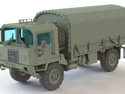 SAURER 6DM 4x4 tactical military truck 3D print model