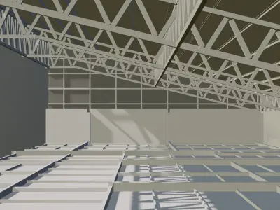 Warehouse in section cut 3D model purchase
