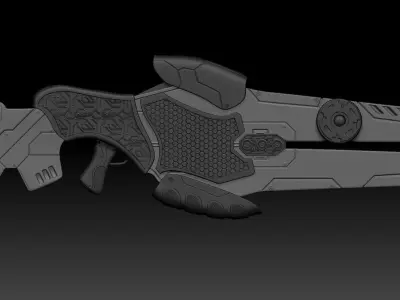 High Poly Sci Fi Weapon 3D model