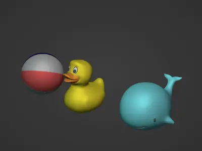 Beach Toys Low-poly 3D model