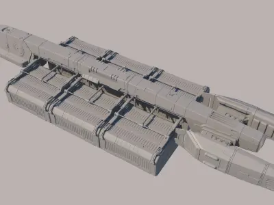 Sci Fi Transport Ship 3D model purchase