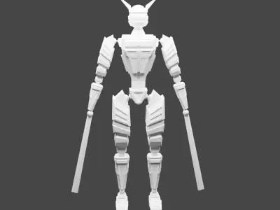 Ninja robot 3d Low-poly 3D model
