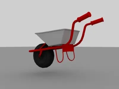 Wheelbarrow Free low-poly 3D model by Leanshu