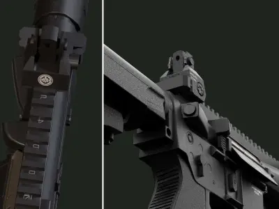 LWRC ica5 gun Low-poly 3D model