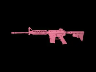 Shotgun and AR15 Low-poly 3D model