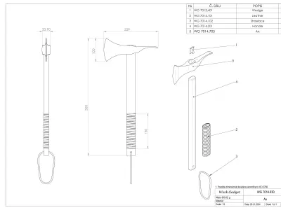 WG 7014 - Axe v3 Low-poly 3D model