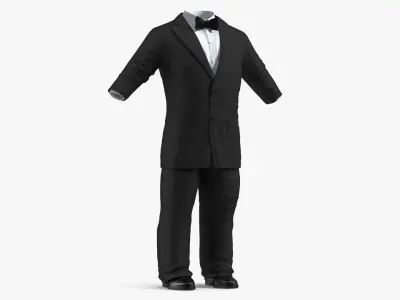  Tuxedo Suit for Dwarf Man Black 