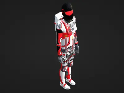 Robot Soldier - Assault Soldier Low-poly 3D model 9