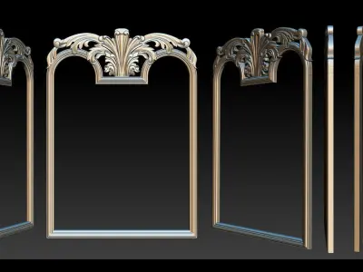 3D Frame - Wood Carving STL Model for CNC Router 3D print model order
