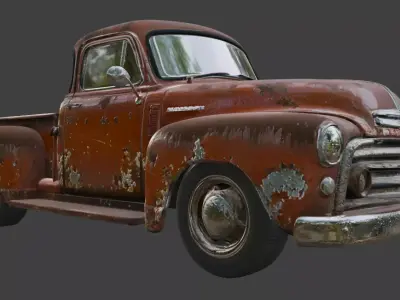Vintage Rusty Pickup Truck 3D Model 3D model 26