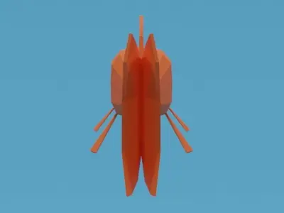 Low Poly Cartoon Goldfish Low-poly 3D model