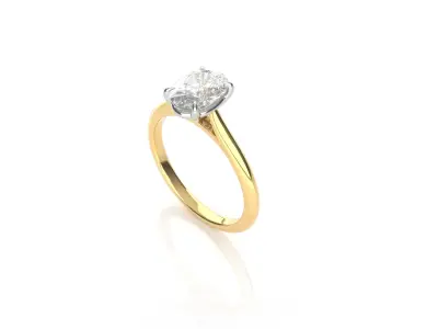 Oval Diamond Solitaire Ring  3D print model