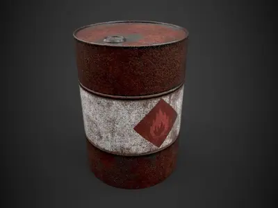 Barrel metal Free low-poly 3D model