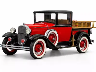 1930 Early Vintage Fire Pickup Truck Historical Emergency  3D model