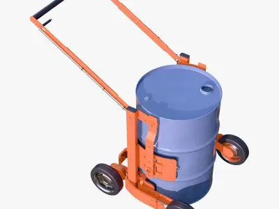 Oil Drum Transport Trolley M1 3D model