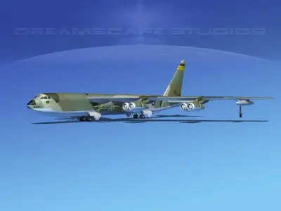 Boeing B-52D Stratofortress V02 3D model
